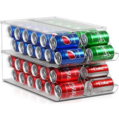 Sorbus 4 Pack Soda Can Organizer - Stackable Design, Maximize Space, Safe & Durable