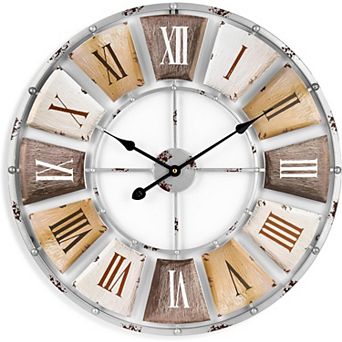 Sorbus 24" Vintage Industrial Style Oversized Decorative Wall Clock