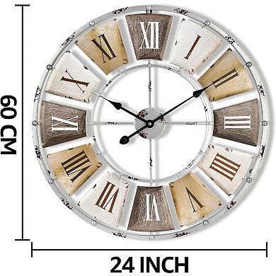 Sorbus 24" Vintage Industrial Style Oversized Decorative Wall Clock