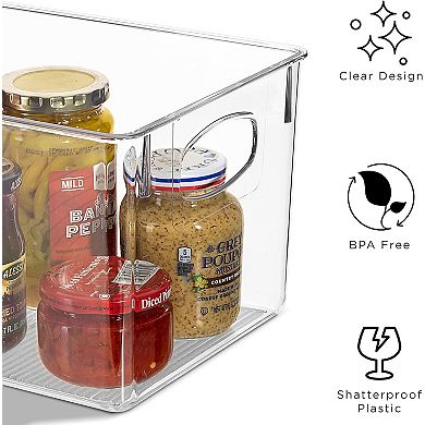 Sorbus 2-Pack Medium Clear Storage Bins with Handles - Organize fridge & pantry essentials