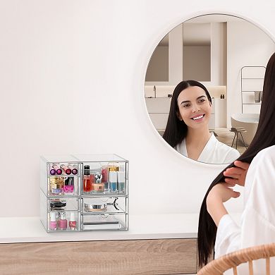 Sorbus 7 Drawers Acrylic Organizer - 2 Pcs Clear Stackable Storage Drawers