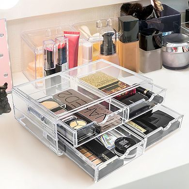 Sorbus 4 Clear Large Stackable Acrylic Drawers