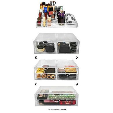 Sorbus 4 Clear Large Stackable Acrylic Drawers