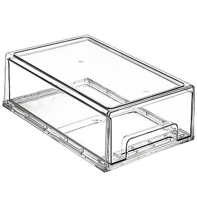 Sorbus 4 Pack Medium Clear Stackable Pull Out Organizer Bins - Organization and Storage