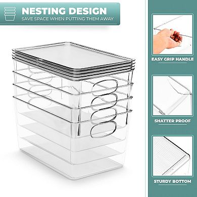 Sorbus Large Plastic Storage Bins with Lids - for Kitchen Organization (8 pack)