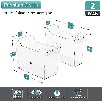 Sorbus 2 Pack Roll Out Fridge Caddy