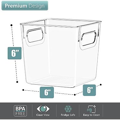 Sorbus 2 Pack Small Clear Storage Bins - for Kitchen, Pantry & Refrigerator