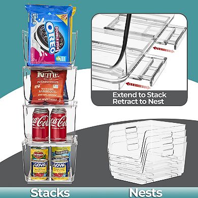 Sorbus 2 Pack Medium Clear Open Front Stackable Storage Bins