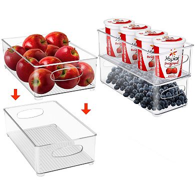 Sorbus Clear Bins For Kitchen Pantry, Fridge & More (4 Pack Variety)