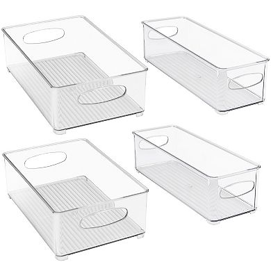 Sorbus Clear Bins For Kitchen Pantry, Fridge & More (4 Pack Variety)