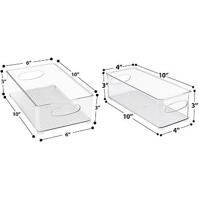 Sorbus Clear Bins For Kitchen Pantry, Fridge & More (4 Pack Variety)