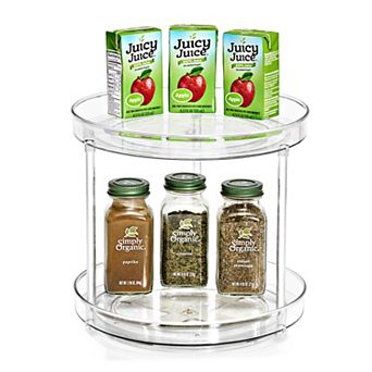 Sorbus 9 Inch 2 tier Clear Lazy Susan - Fridge, Pantry, Cabinet, Table, Bathroom and more