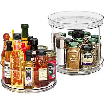 Sorbus Lazy Susan Organizer Set - 1 Tall Lazy Susan, 1 Two Tier