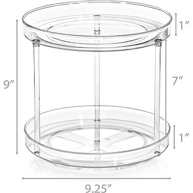 Sorbus Lazy Susan Organizer Set - 1 Tall Lazy Susan, 1 Two Tier