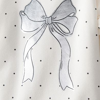 Baby Girl Carter's Day Dream Ruffle Sleeve Bow Top & Rib Pant Set