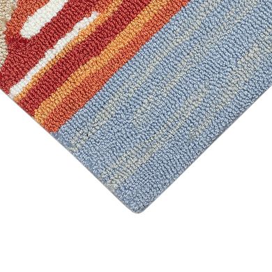 Liora Manne Front Porch Pool Party Pug Indoor / Outdoor Area Rug