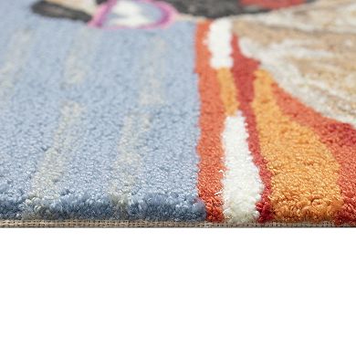 Liora Manne Front Porch Pool Party Pug Indoor / Outdoor Area Rug