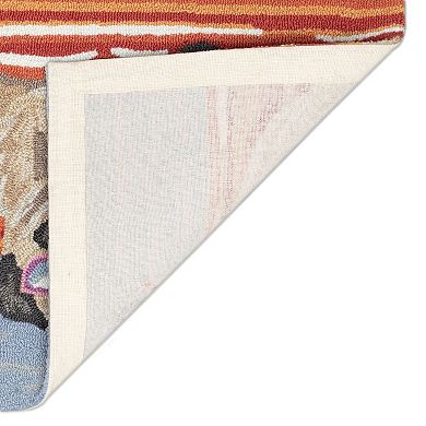 Liora Manne Front Porch Pool Party Pug Indoor / Outdoor Area Rug
