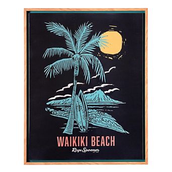 Kona Coast by Reyn Spooner Waikiki Beach Framed Canvas Wall Art