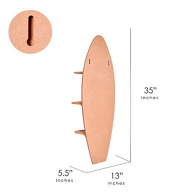 Kona Coast by Reyn Spooner Electric Palms Surfboard 3-Shelf Wall Decor