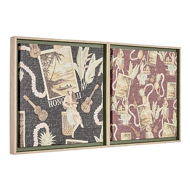 Kona Coast by Reyn Spooner Waikiki Nostalgia Framed Wall Art 2-piece Set