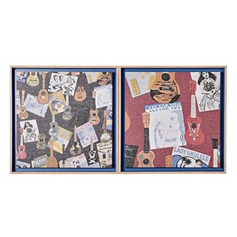 Kona Coast by Reyn Spooner Dons Collection Ukulele Wall Art 2 pc Set