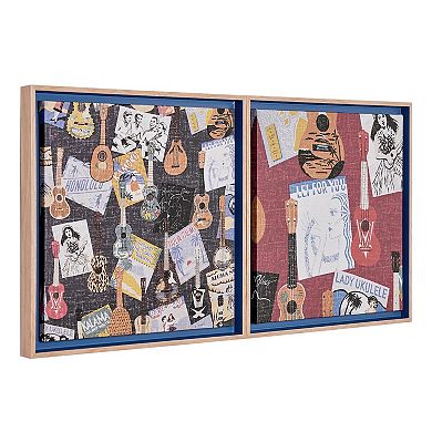 Kona Coast by Reyn Spooner Dons Collection Ukulele Wall Art 2-piece Set
