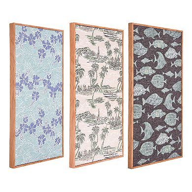 Kona Coast by Reyn Spooner 50th State Waves Wall Art Set of 3