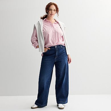 Plus Size Sonoma Goods For Life® Everyday Button Up Long Sleeve Shirt