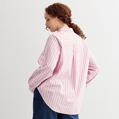Plus Size Sonoma Goods For Life® Everyday Button Up Long Sleeve Shirt