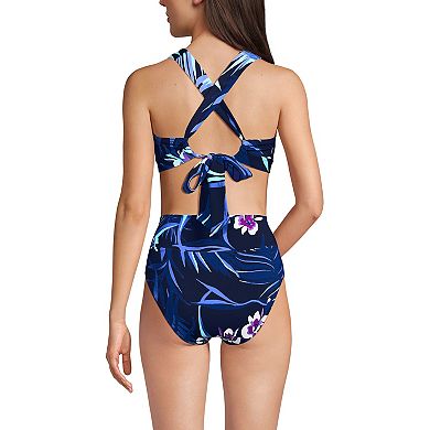 Women's Lands' End V-Neck Tankini & High Waisted Bottom 2-pc. Swimsuit Set