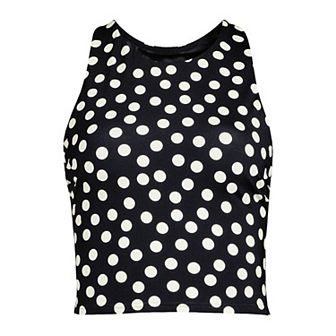 Plus Size Lands' End High Neck Racerback Tankini Swim Top