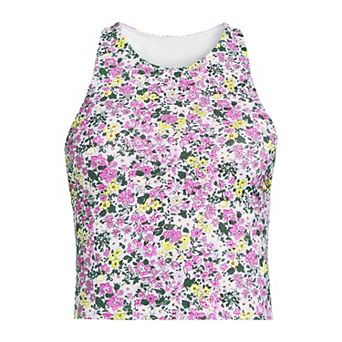 Plus Size Lands' End High Neck Racerback Tankini Swim Top