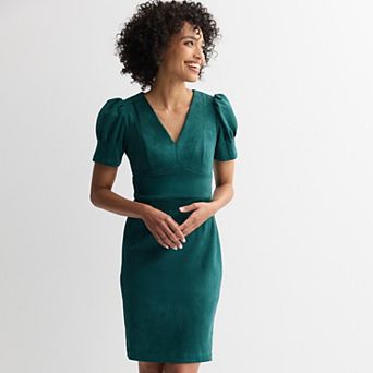Women's Andrew Marc V-Neck Short Sleeve Sheath Dress