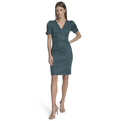 Women's Andrew Marc V-Neck Short Sleeve Sheath Dress