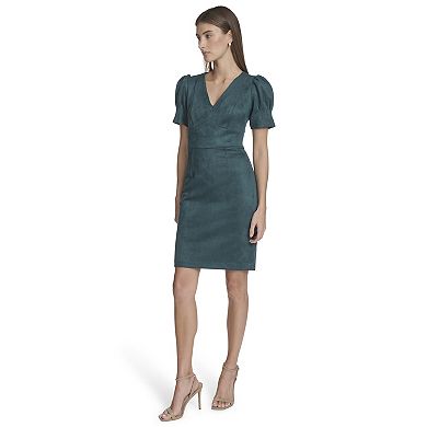 Women's Andrew Marc V-Neck Short Sleeve Sheath Dress