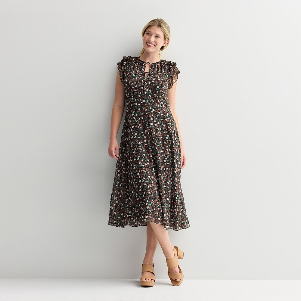 Women's Harper Rose Flare Sleeve Dress, Size: 2, Black Ditsy