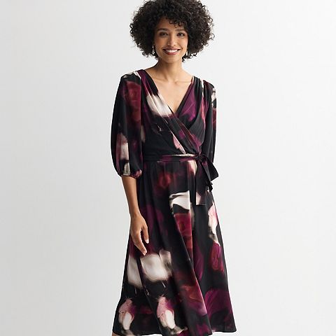Женские платья Harper Women's Harper Rose Wrap Tie Balloon Sleeve Dress