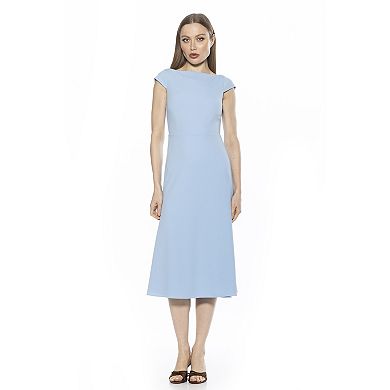 Women's ALEXIA ADMOR Loreli Boatneck Cap Sleeve Midi Dress