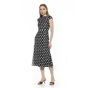 Women's ALEXIA ADMOR Loreli Boatneck Cap Sleeve Midi Dress