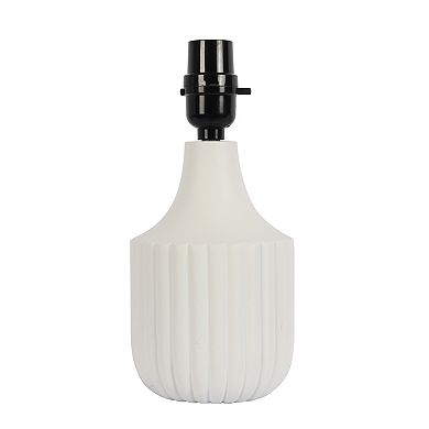 White Accent Lamp with Blue & White Pleated Shade