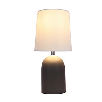 Gray Accent Lamp with White Shade