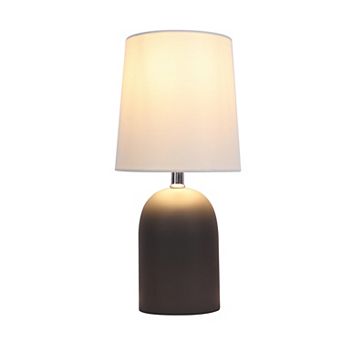 Gray Accent Lamp with White Shade