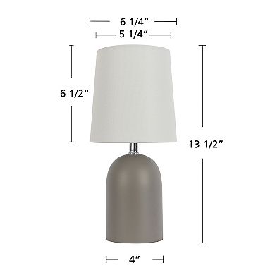 Gray Accent Lamp with White Shade