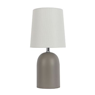 Gray Accent Lamp with White Shade