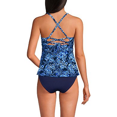 Women's Lands' End Lace-up Flutter Tankini Swim Top