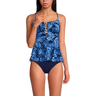 Women's Lands' End Lace-up Flutter Tankini Swim Top