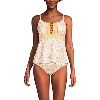 Women's Lands' End Lace-up Flutter Tankini Swim Top