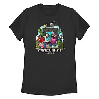Juniors' Minecraft Movie Heroes Group Graphic Tee