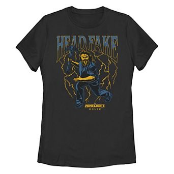 Juniors' Minecraft Movie Head Fake Graphic Tee